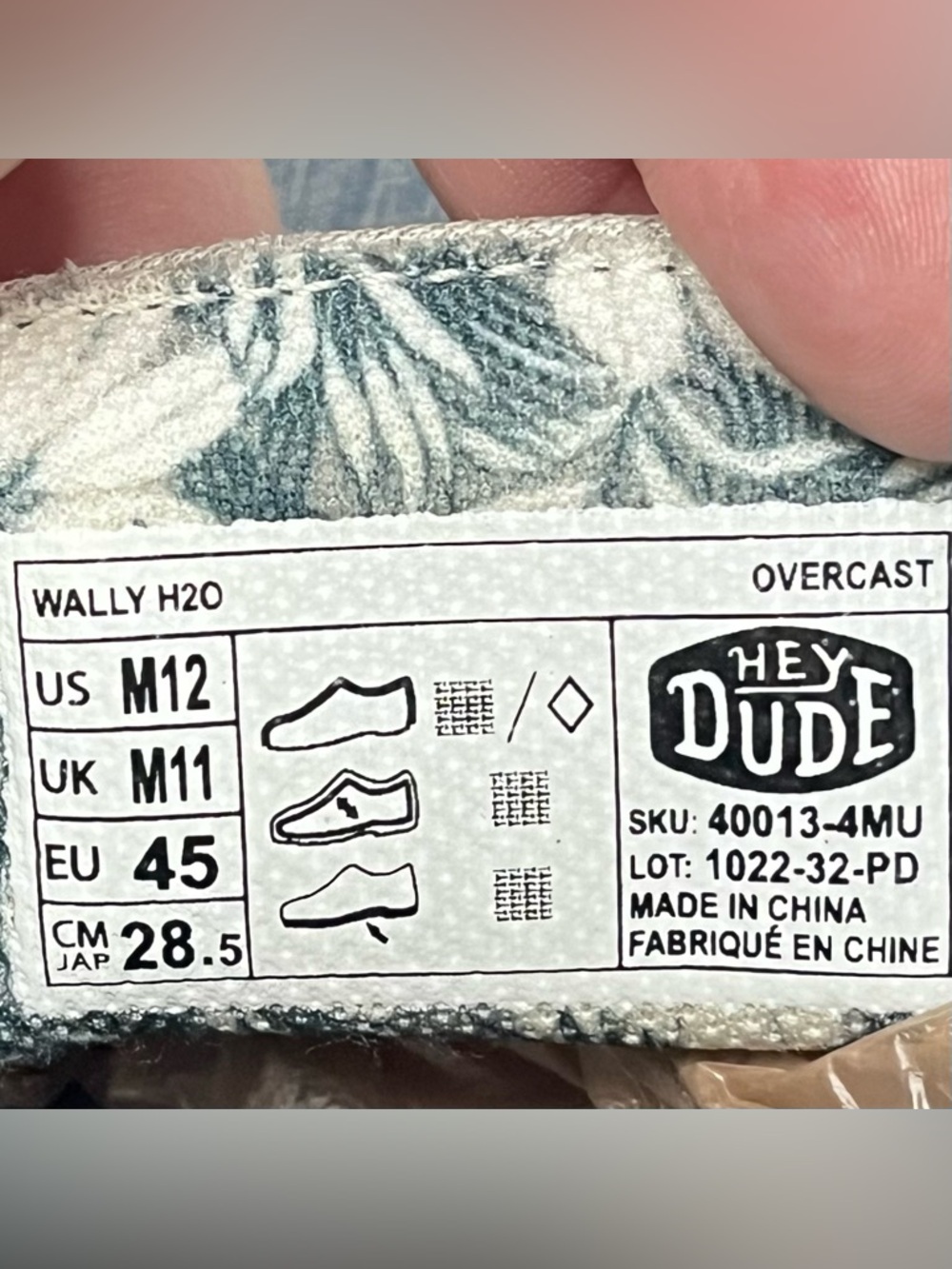 Hey Dude Wally H2O Overcast Men’s Slip on Water Shoes Size 12 Blue Grey - Picture 15 of 16